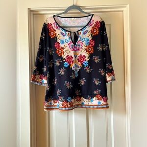 Floral Print Popover Top